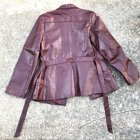 SOLD🦋 Vintage 1970s Burgundy Leather Jacket - Picture 7 of 7